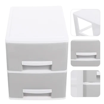 Ящики-органайзеры для стола, 2-уровневый ящик для рабочего стола, ящики-органайзеры, Офисный стационарный органайзер для макияжа, принадлежности для ванной комнаты, серый цвет