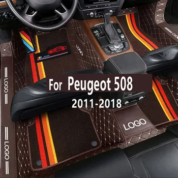 Аксессуары для автомобильных ковриков для салона автомобиля Автомобильные коврики для стайлинга Peugeot 508 2011 2012 2013 2014 2015 2016 2017 2018