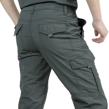 Быстросохнущие повседневные брюки, мужские летние армейские брюки в стиле милитари, мужские тактические брюки-карго, мужские легкие водонепроницаемые брюки