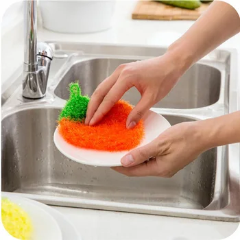 1Шт Забавная Губка для мытья посуды 3D Фрукты Прочная Чистая Ткань Хлопок Салфетка для мытья посуды Бытовой Кухонный инструмент Чистящие Средства