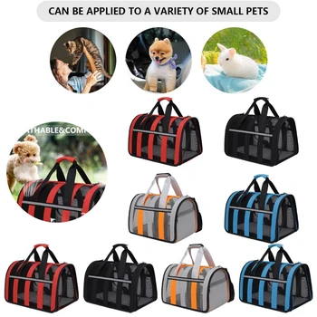Переноска для домашних животных, дорожная сумка, Летняя Дорожная сумка для кошек, Дышащая Складная Переносная сумка для переноски собак через плечо