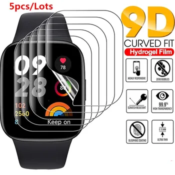 5шт Гидрогелевой пленки для аксессуаров Xiaomi Redmi Watch 3 Active Smartwatch, изогнутая мягкая защитная пленка для экрана Redmi Watch 3/3 Lite