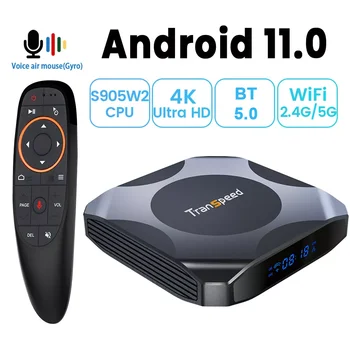 Amlogic S905W2 TV Box AV1 Android 11 Mali-G31 MP2 Двойной Wifi BT5.0 Медиаплеер 1080P 4K 3D Быстрый Тв-ресивер телеприставка