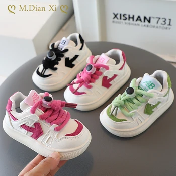 Повседневная детская обувь для девочек и мальчиков, модная кожаная водонепроницаемая обувь для маленьких девочек, Корейский стиль, обувь для новорожденных, Размер 21-30