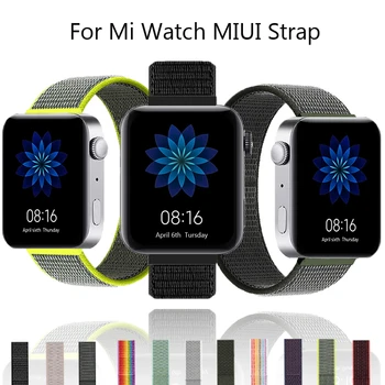 18-мм нейлоновый ремешок с петлей для Xiaomi mi Watch Miui Bands Сменные браслеты для xiaomi smart watch correa