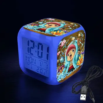 Цельный будильник Luffy с анимационной фигуркой, ночные часы со светодиодной подсветкой, мультяшные настольные часы Roronoa Zoro, украшение детской комнаты, подарок для мальчика Цельный будильник Luffy с анимационной фигуркой, ночные часы со светодиодной подсветкой, мультяшные настольные часы Roronoa Zoro, украшение детской комнаты, подарок для мальчика 0