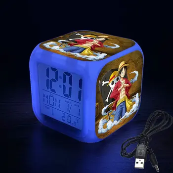 Цельный будильник Luffy с анимационной фигуркой, ночные часы со светодиодной подсветкой, мультяшные настольные часы Roronoa Zoro, украшение детской комнаты, подарок для мальчика Цельный будильник Luffy с анимационной фигуркой, ночные часы со светодиодной подсветкой, мультяшные настольные часы Roronoa Zoro, украшение детской комнаты, подарок для мальчика 1