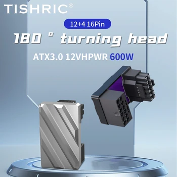 Графический адаптер TISHRIC ATX ATX3.0 PCIE 5.0 Видеокарта с Углом наклона 180 градусов к 16-Контактному Разъему Рулевого управления для настольных компьютеров