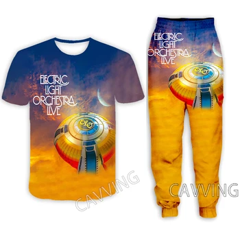 Electric Light Orchestra ELO Повседневная футболка с 3D-принтом + брюки, спортивные штаны, брюки, костюмная одежда, женские / мужские комплекты, костюмная одежда